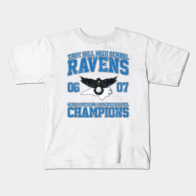 THHS Ravens State Basketball Champions (Variant) Kids T-Shirt by huckblade